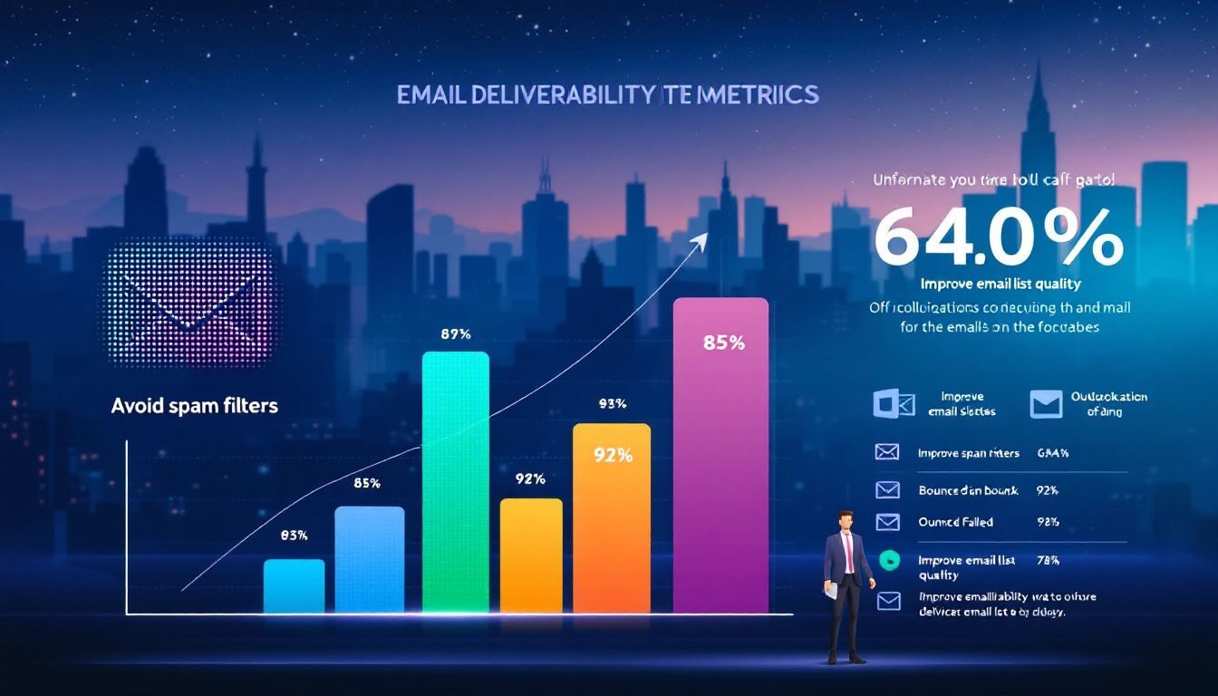 Infografika, amely részletezi az e-mail marketing kézbesítési mutatóit.